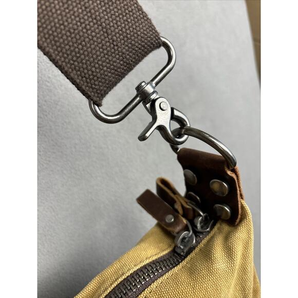 NEWHEY Water Resistant Canvas & Leather Duffel Travel Overnight Weekend Bag - Picture 4 of 14